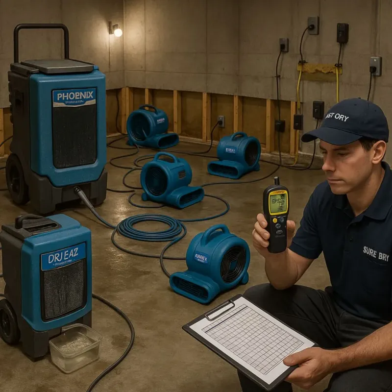 Structural Drying and Dehumidification process in Olivet, SD
